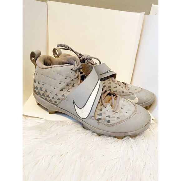 Nike Force Trout 6 Pro MCS Mens AT3461-100 Grey Baseball Cleats Sz13 - Picture 1 of 6
